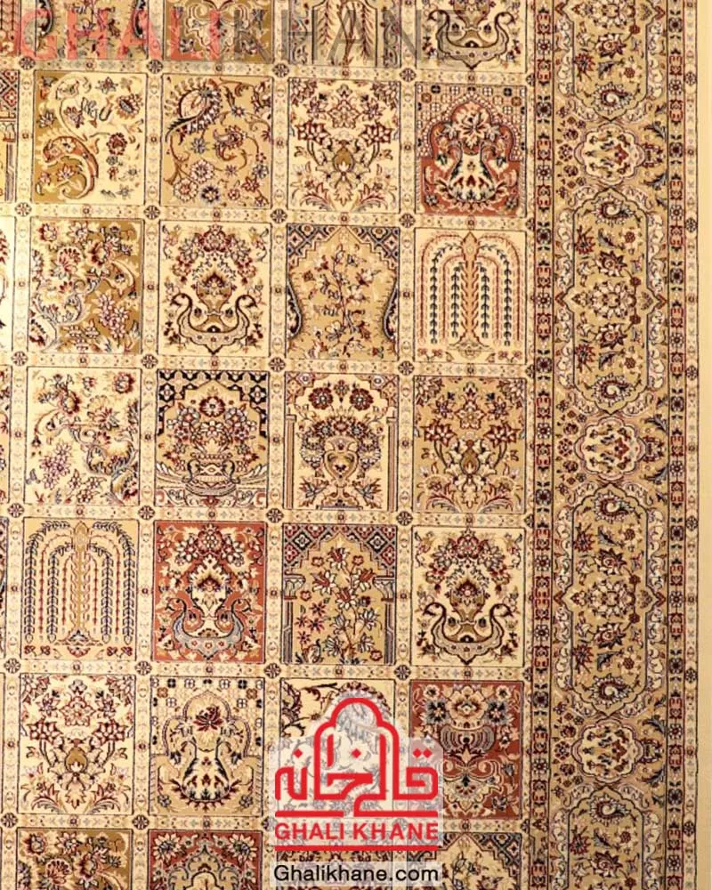 فرش ستاره کویر یزد کلکسیون شاه عباسی  500 شانه کد XI-X047-1401 به قیمت عمده