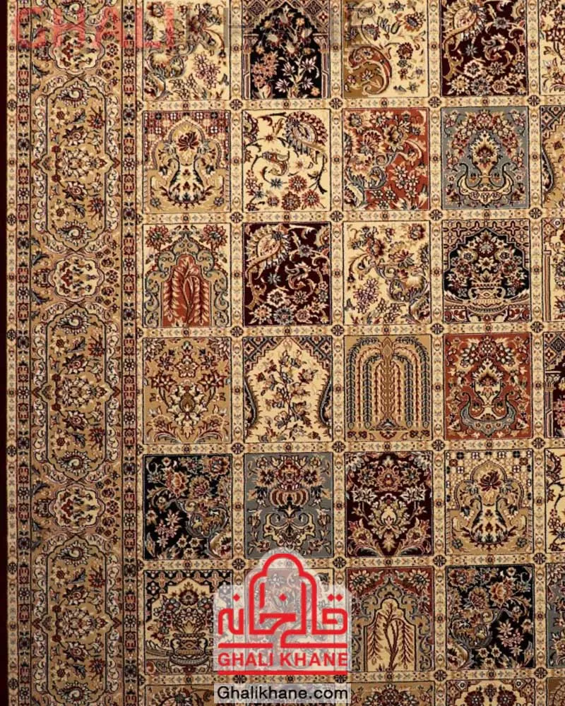 فرش ستاره کویر یزد کلکسیون شاه عباسی  500 شانه کد XI-X047-1451 درجه 1