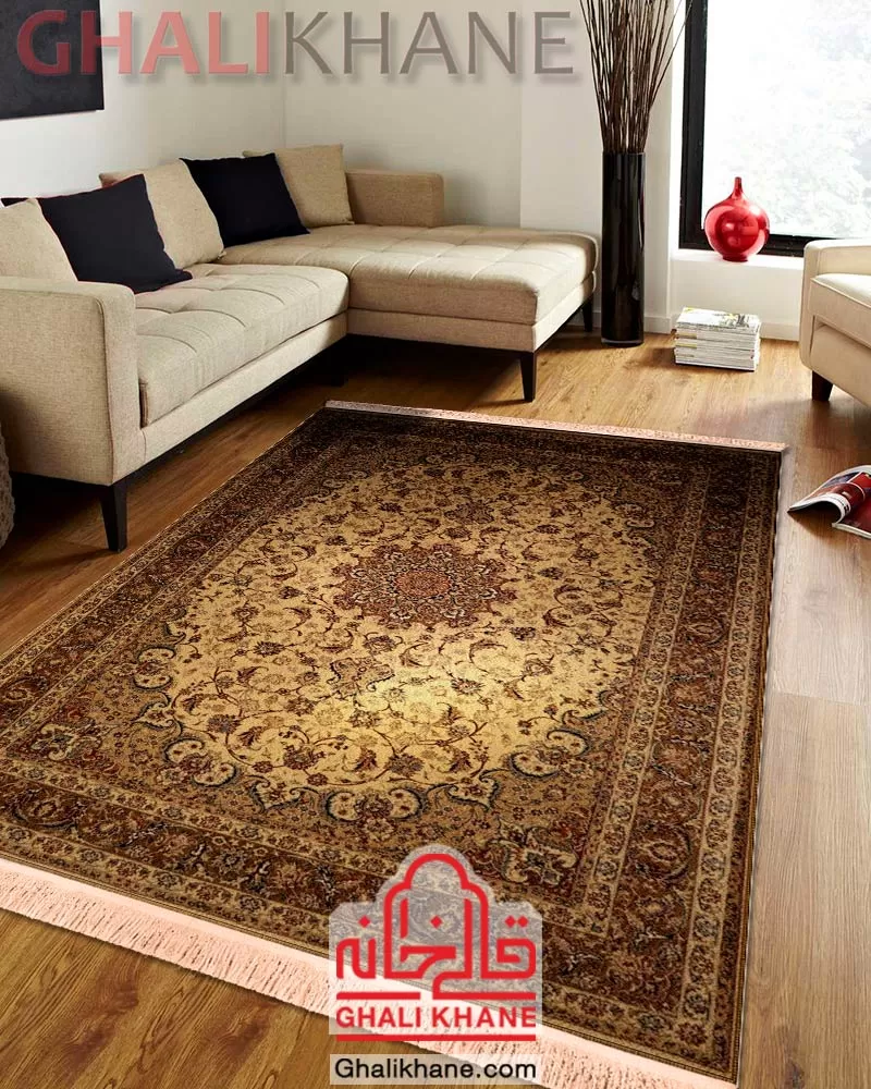 فرش ستاره کویر یزد کلکسیون شاه عباسی  500 شانه کد XI-X051-1703 درجه 1