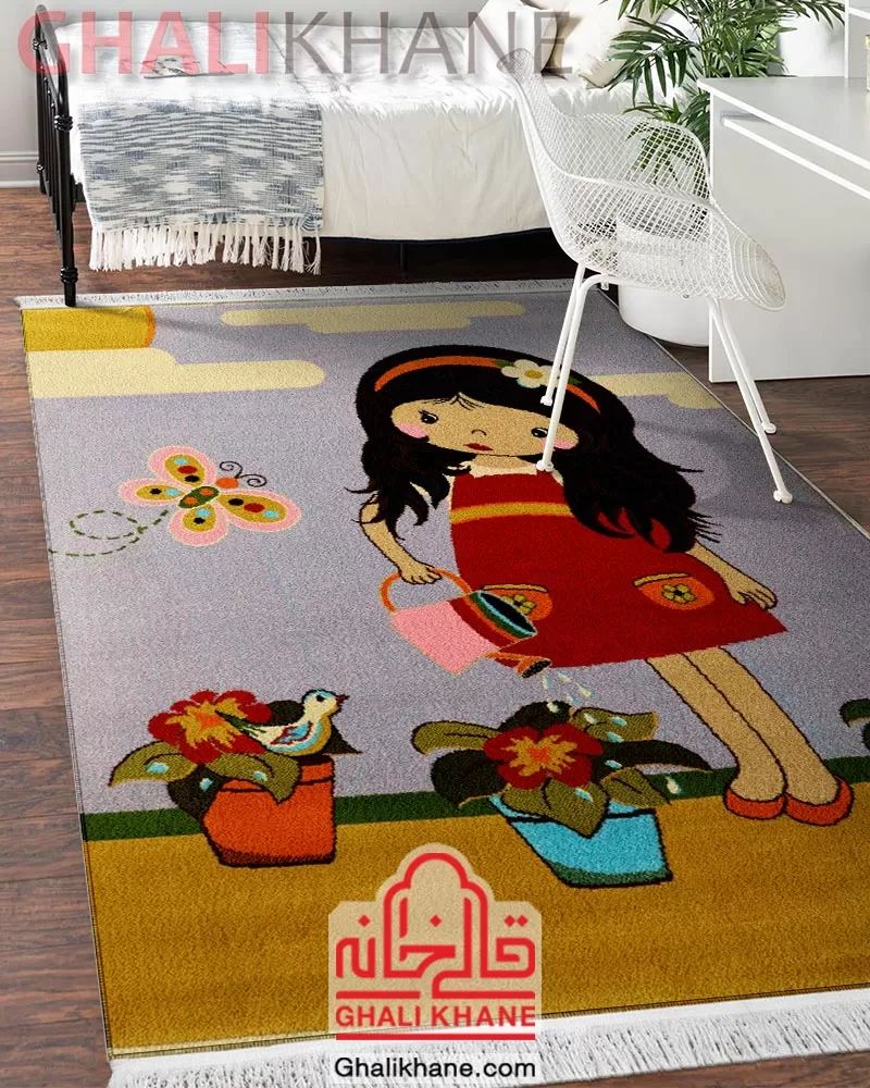 خرید فرش ستاره کویر یزد کلکسیون شاهسون کودک 320 شانه کد SH-O301-8536 به قیمت عمده