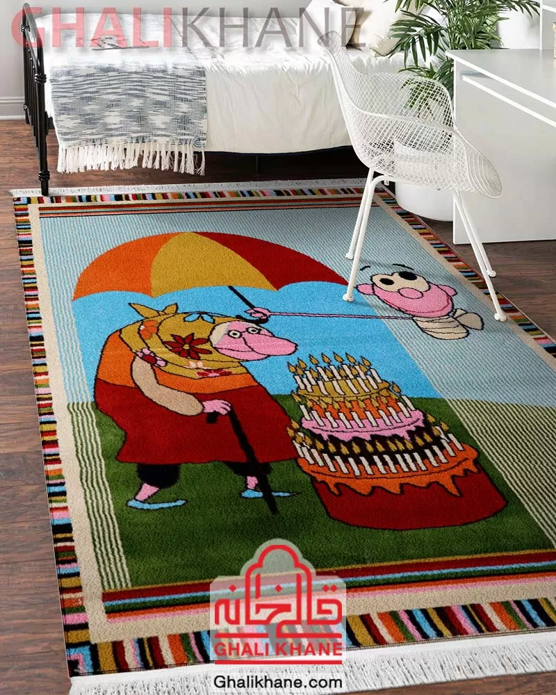 خرید آنلاین   فرش ستاره کویر یزد کلکسیون شاهسون کودک 320 شانه کد SH-O370-8506