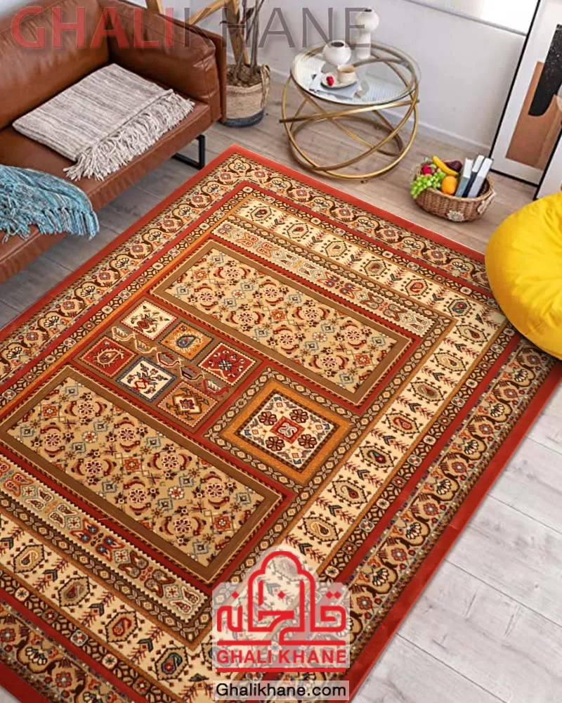 فرش ستاره کویر یزد کلکسیون شاهسون 320 شانه کد SH-B017-5101 قالیخانه