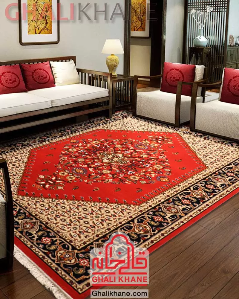 فرش ستاره کویر یزد کلکسیون شاهسون 320 شانه کد SH-B058-8859 قالیخانه
