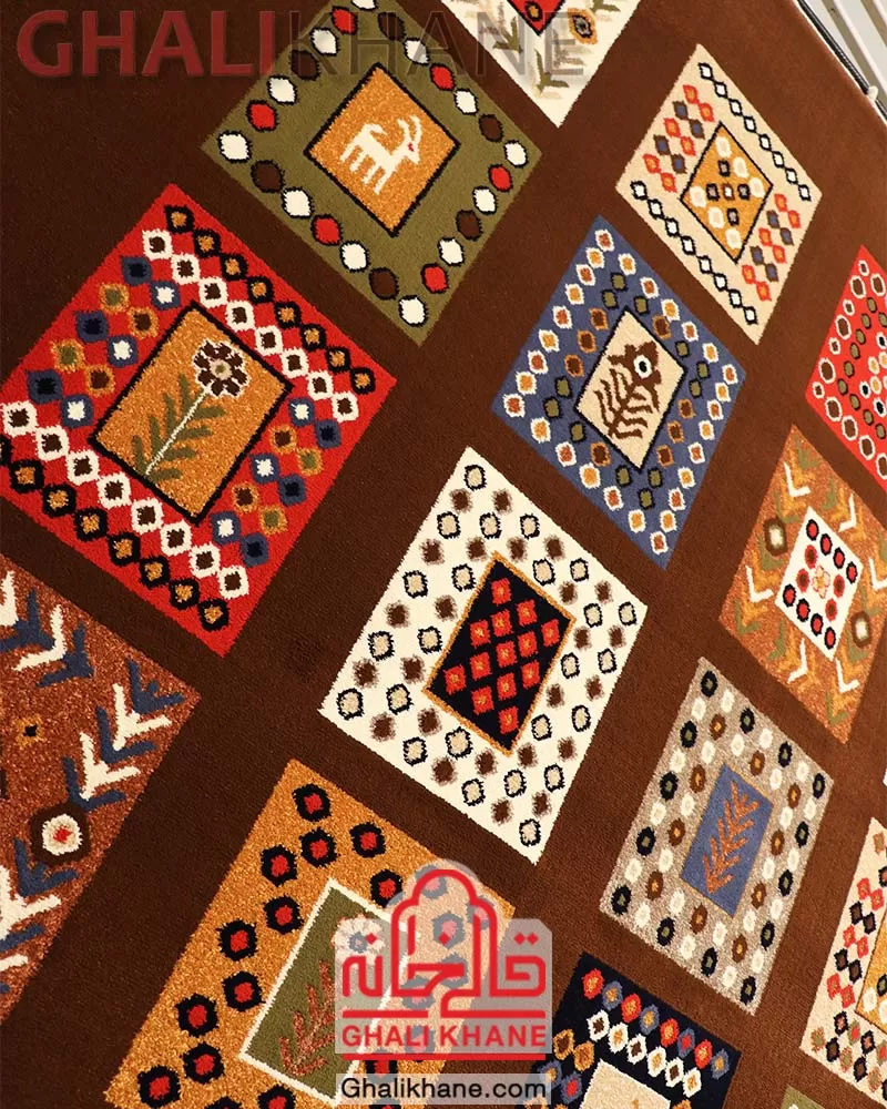 ارسال فوری   فرش ستاره کویر یزد کلکسیون شاهسون 320 شانه کد SH-B072-8888