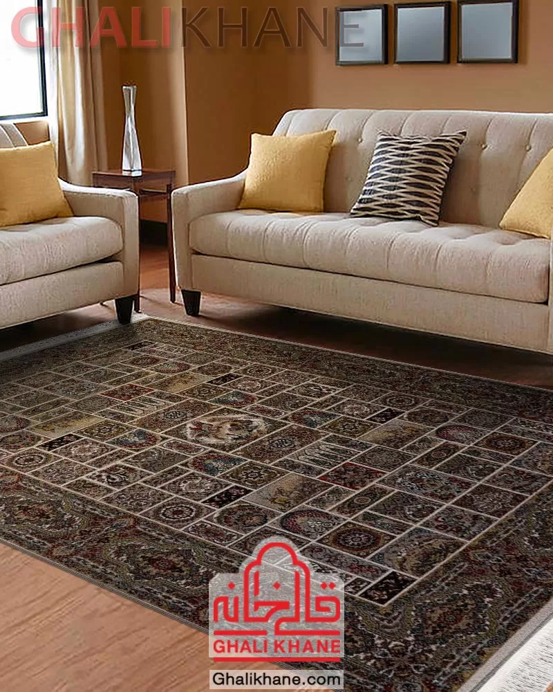 فرش ستاره کویر یزد کلکسیون شهریار 700 شانه کد QI-Q044-1000 درجه 1