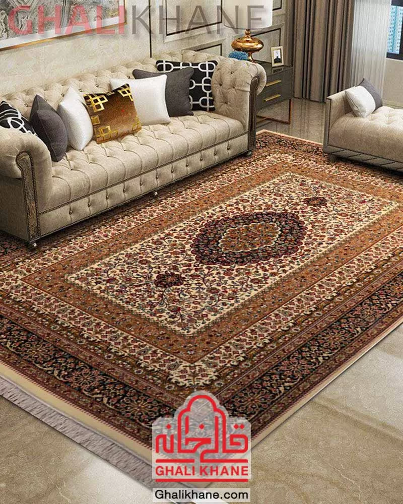 ارسال فوری فرش ستاره کویر یزد کلکسیون ایساتیس 500 شانه کد IA-I008-8009