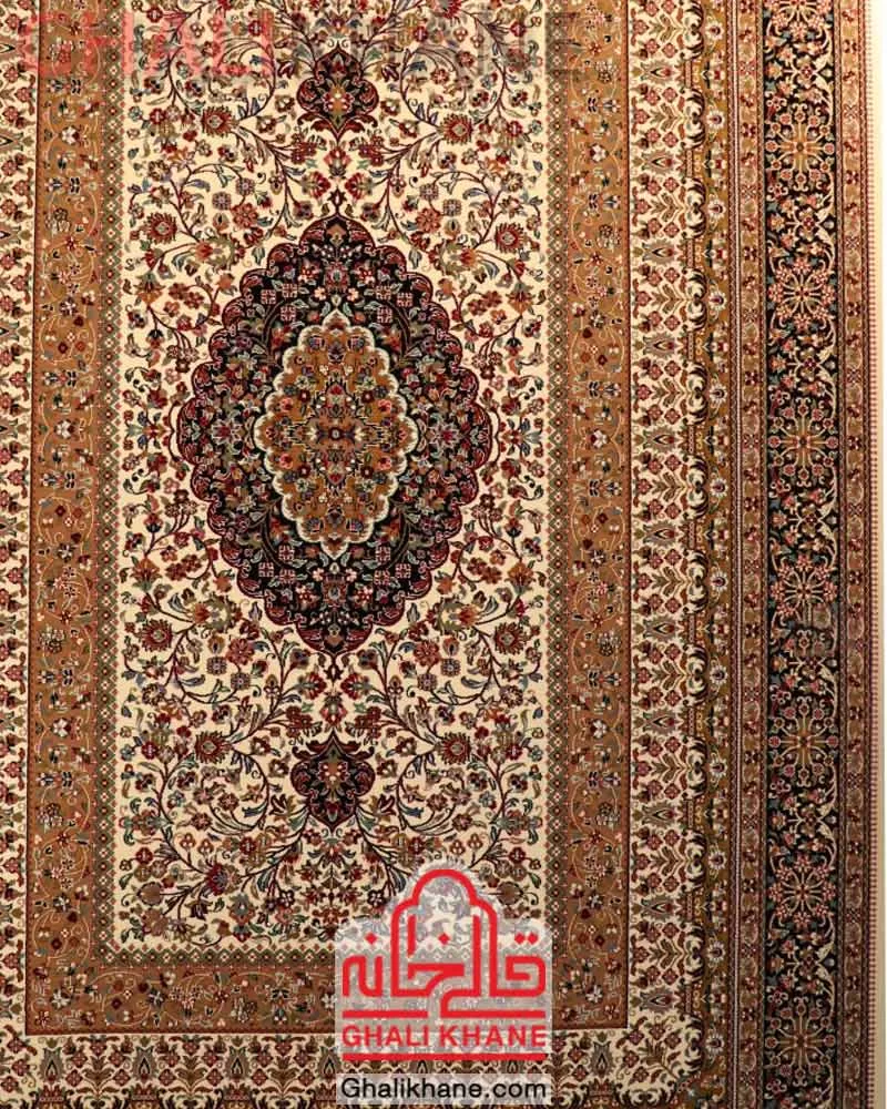 فرش ستاره کویر یزد کلکسیون ایساتیس 500 شانه کد IA-I008-8009 درجه 1