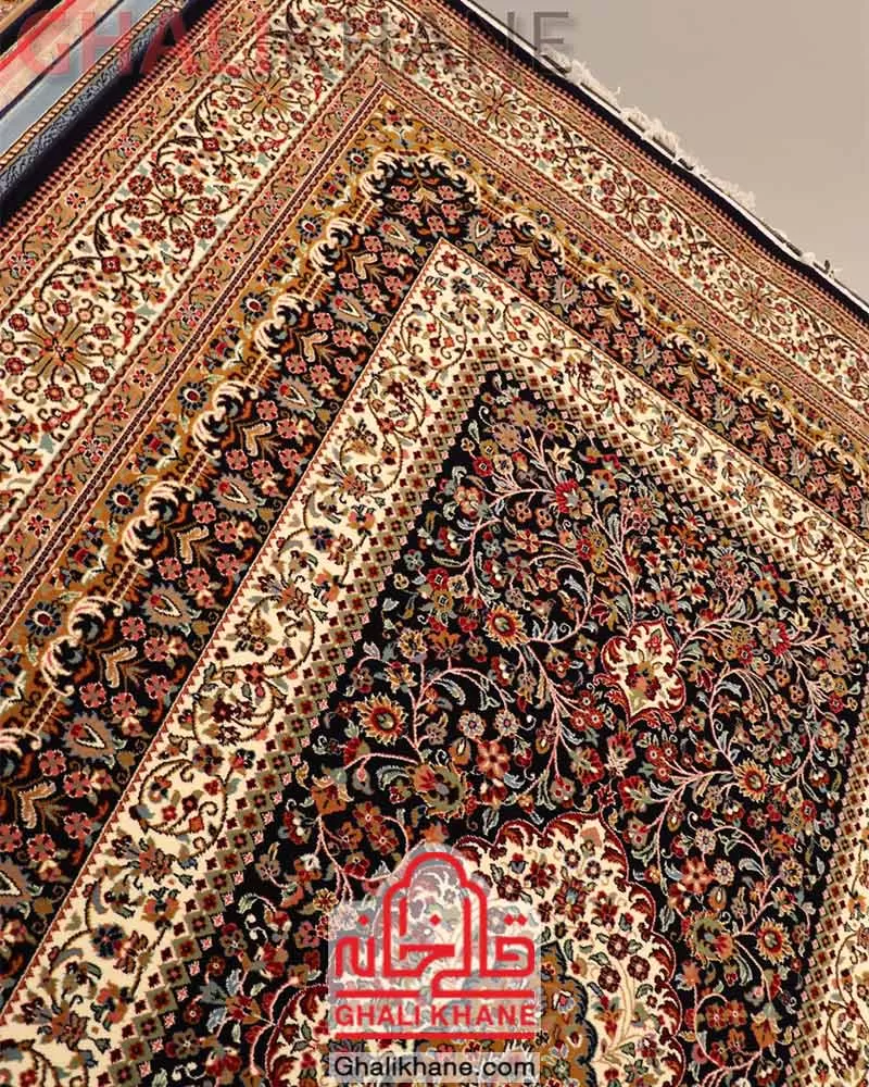 ارسال فوری  فرش ستاره کویر یزد کلکسیون ایساتیس 500 شانه کد IA-I008-8090