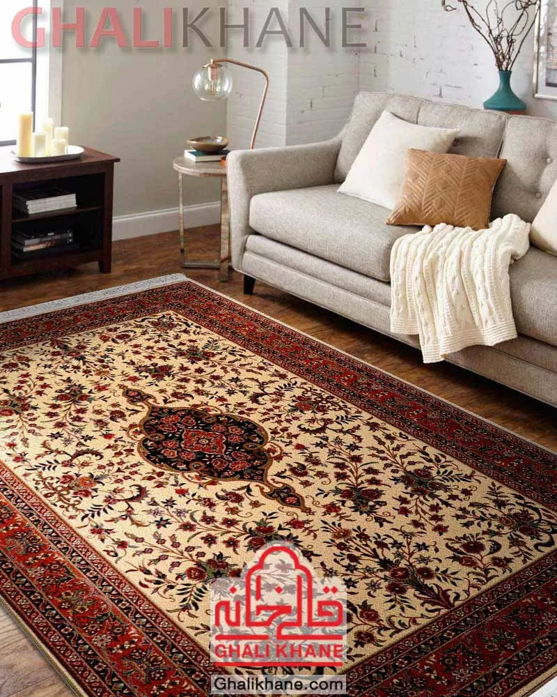 فرش ستاره کویر یزد کلکسیون ایساتیس 500 شانه کد IA-I046-8304 درجه 1