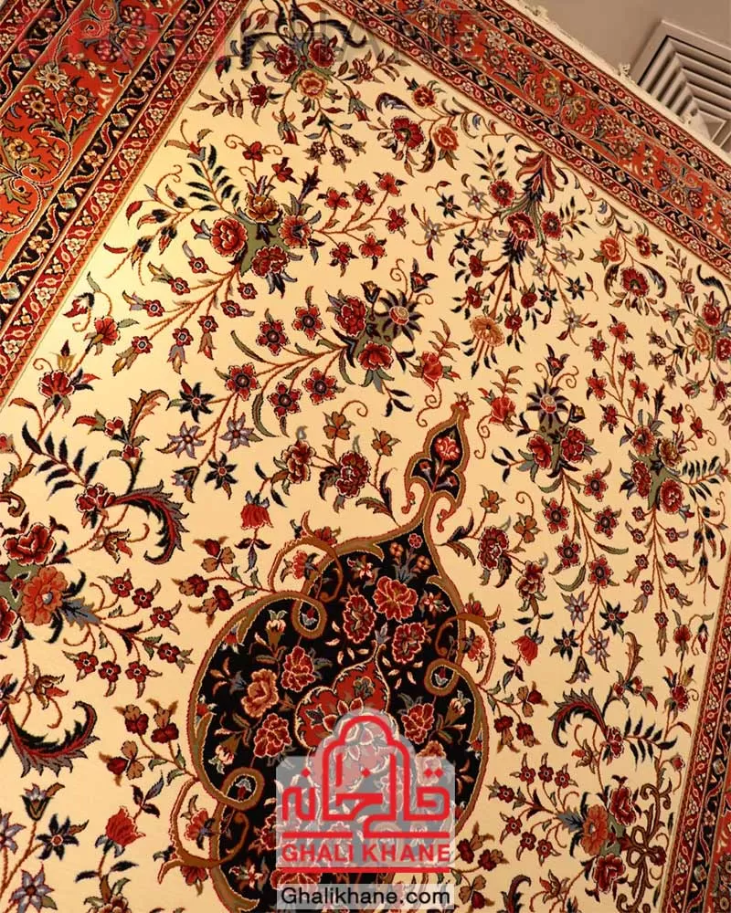 فرش ستاره کویر یزد کلکسیون ایساتیس 500 شانه کد IA-I046-8304 به قیمت عمده