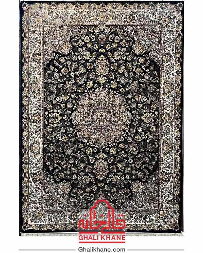 فرش مشهد 700 شانه کد 702033 سرمه ای