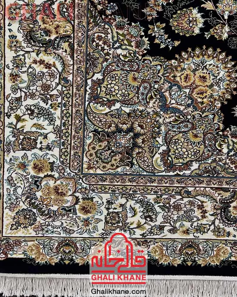 فرش مشهد 700 شانه کد 702033 سرمه ای