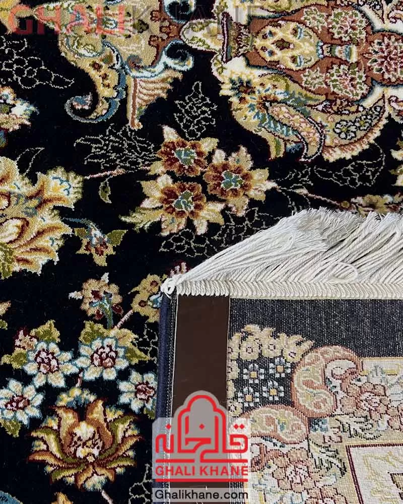 فرش مشهد 700 شانه کد 702033 سرمه ای