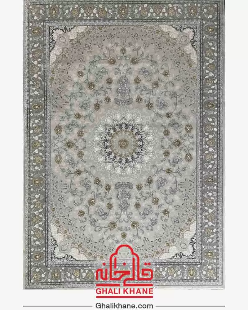 فرش نگین مشهد 700 شانه کد 2610 نقره ای