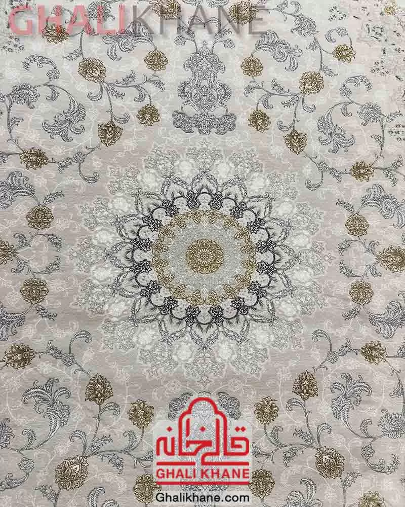 فرش نگین مشهد 700 شانه کد 2610 نقره ای