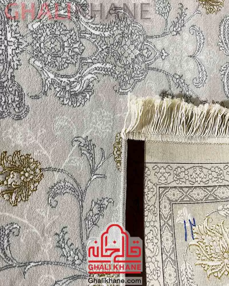 فرش نگین مشهد 700 شانه کد 2610 نقره ای
