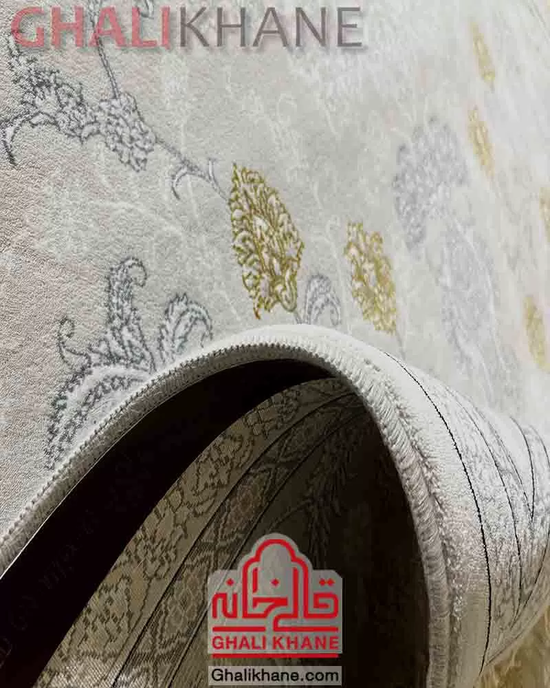 فرش نگین مشهد 700 شانه کد 2610 نقره ای