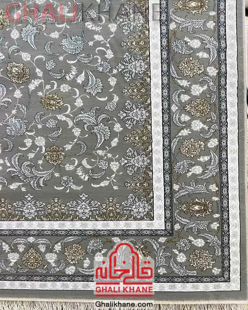 فرش نگین مشهد طرح افشان کد 2612 خاکستری