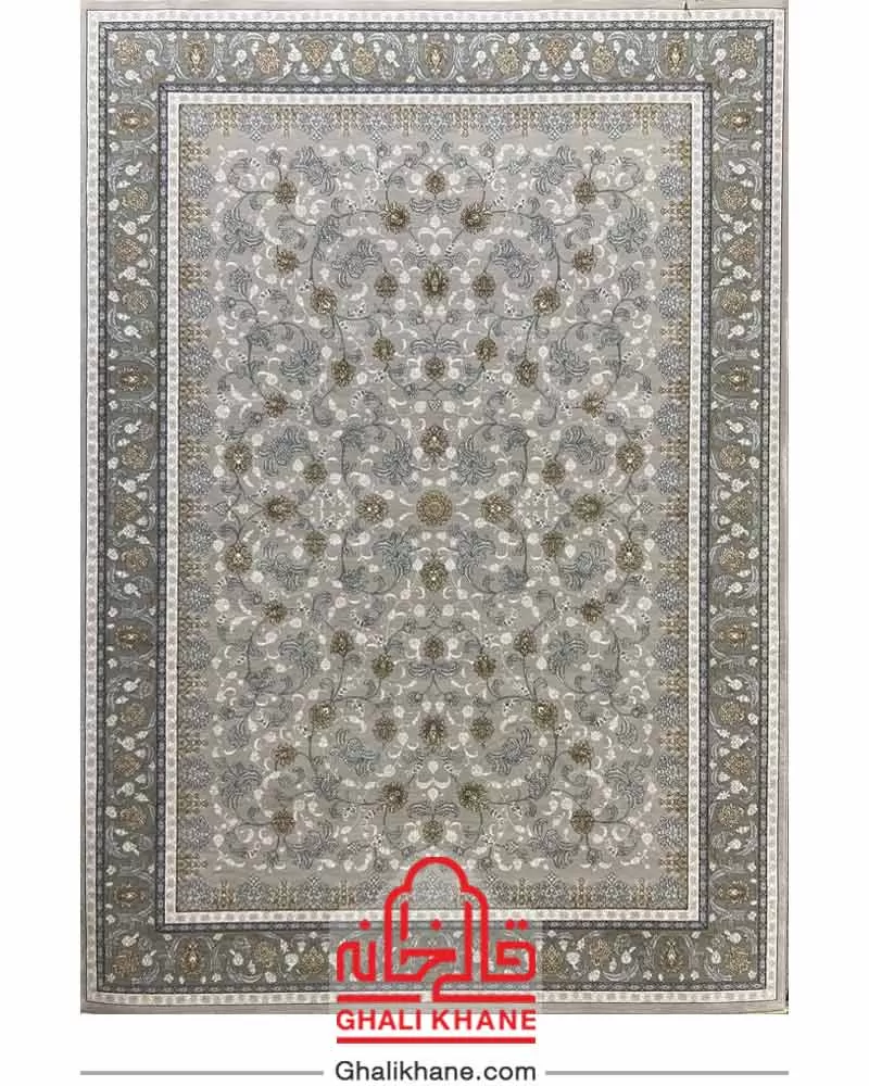 فرش نگین مشهد 700 شانه کد 2612 نقره ای