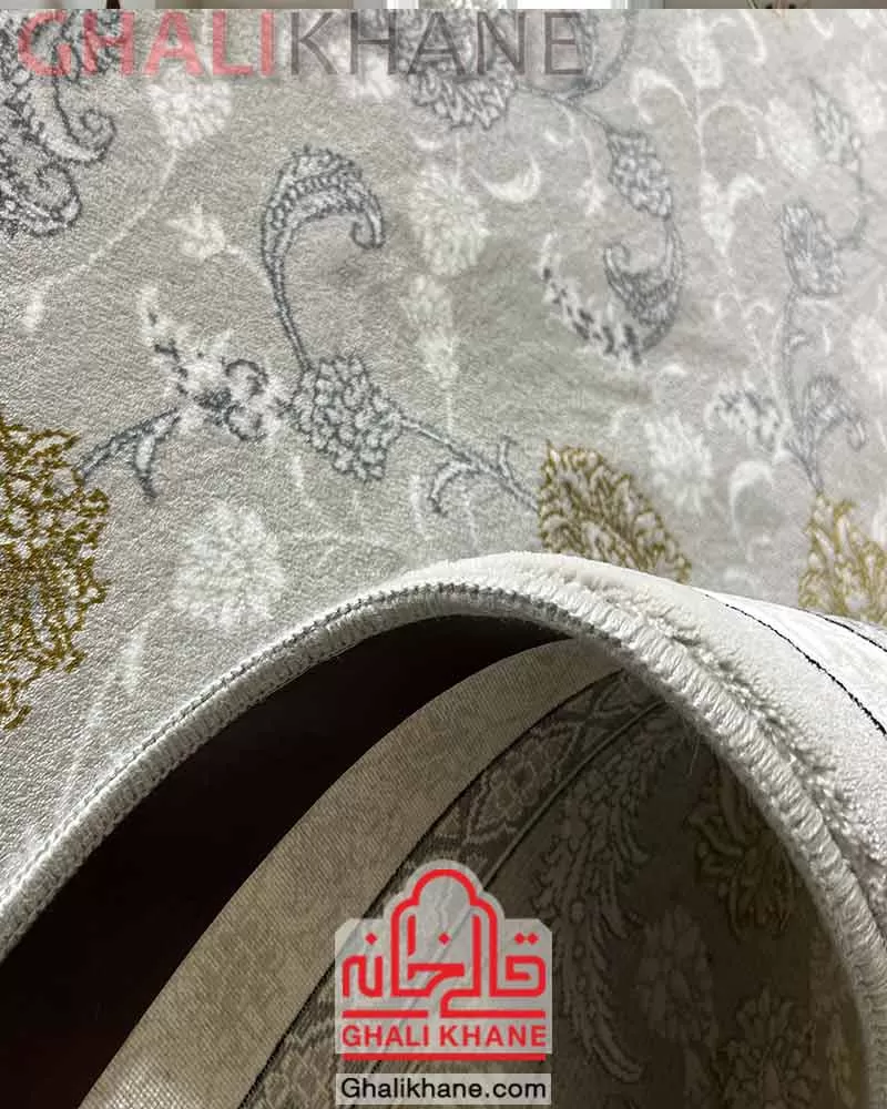 فرش نگین مشهد 700 شانه کد 2612 نقره ای