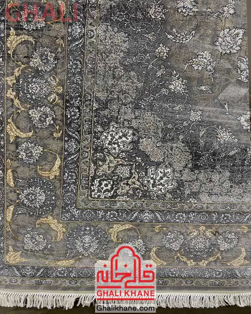 فرش زمرد مشهد 700 شانه کد 35074 طوسی تیره