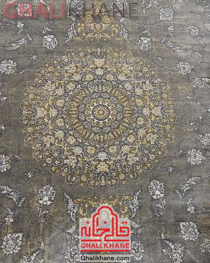 فرش زمرد مشهد 700 شانه کد 35074 طوسی تیره