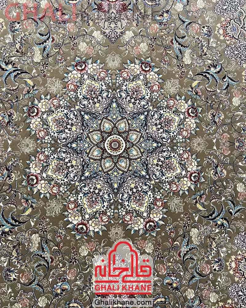 فرش ماشینی مشهد 700 شانه کد 722146 گردویی