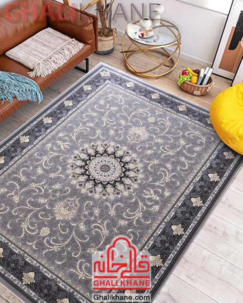 فرش مشهد 700 شانه کد 722257 طوسی