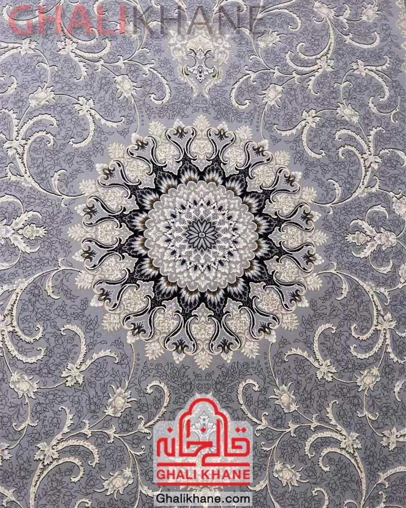 فرش مشهد 700 شانه کد 722257 طوسی