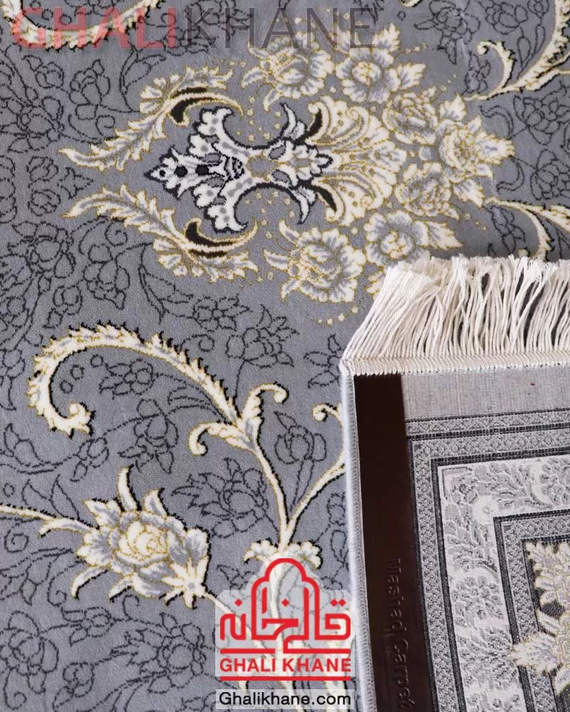 فرش مشهد 700 شانه کد 722257 طوسی