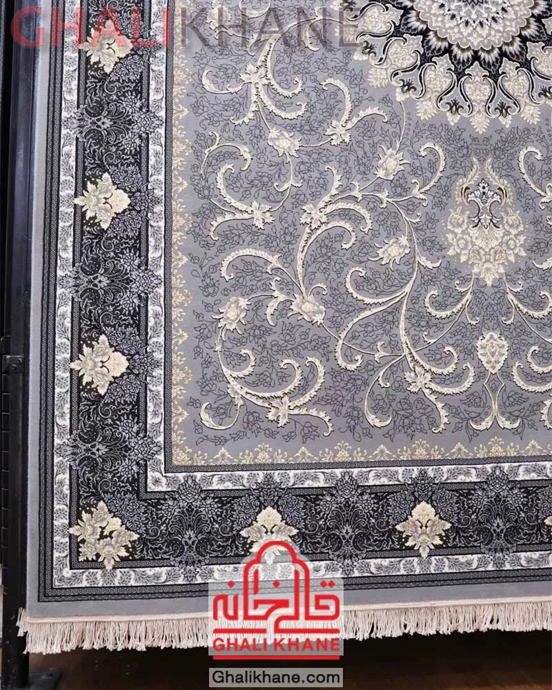 فرش مشهد 700 شانه کد 722257 طوسی
