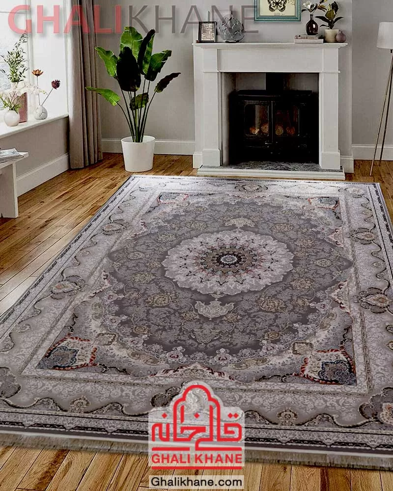 فرش نگین مشهد 1500 شانه کد 1504 طوسی