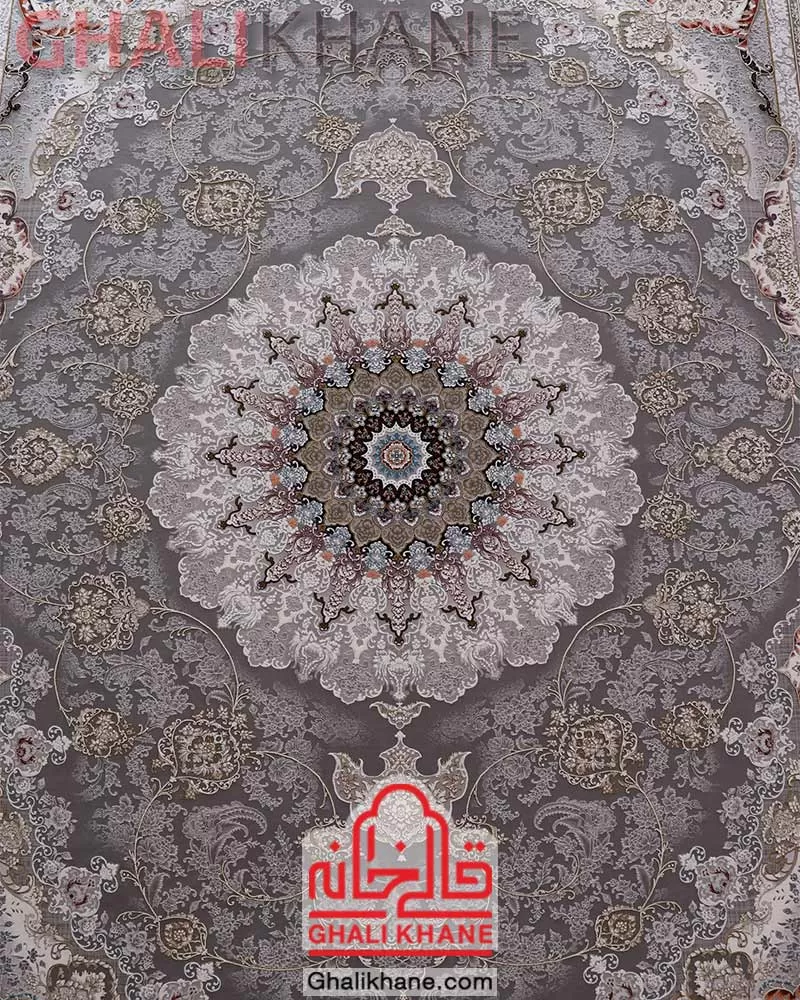 فرش نگین مشهد 1500 شانه کد 1504 طوسی