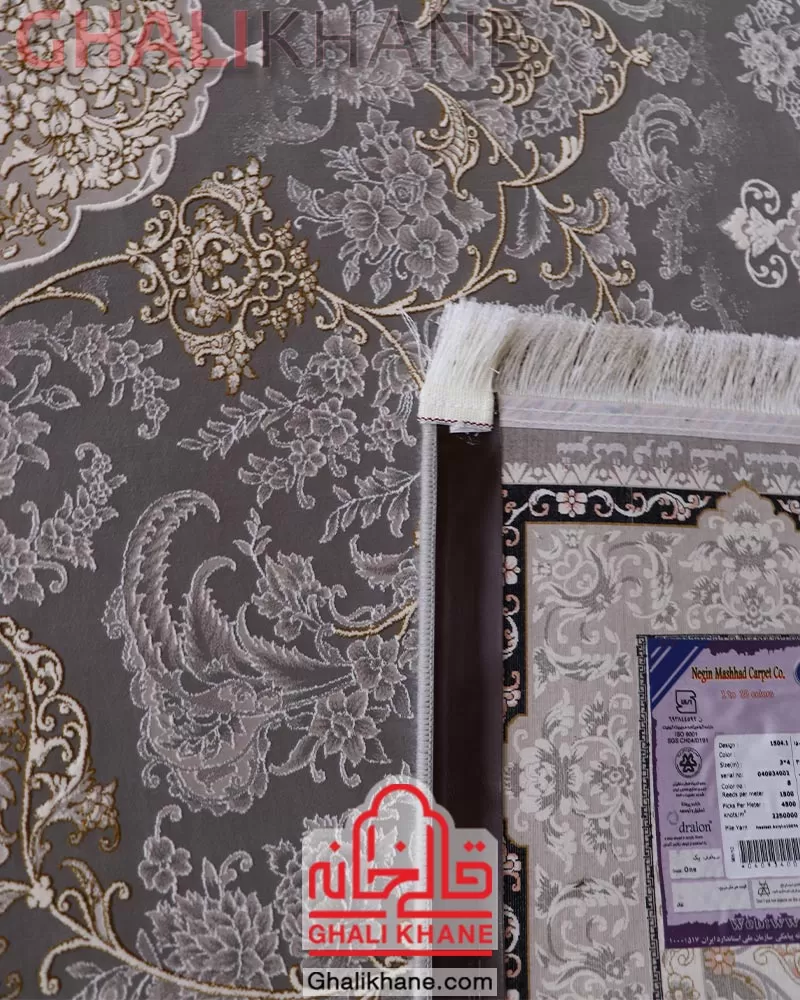 فرش نگین مشهد 1500 شانه کد 1504 طوسی