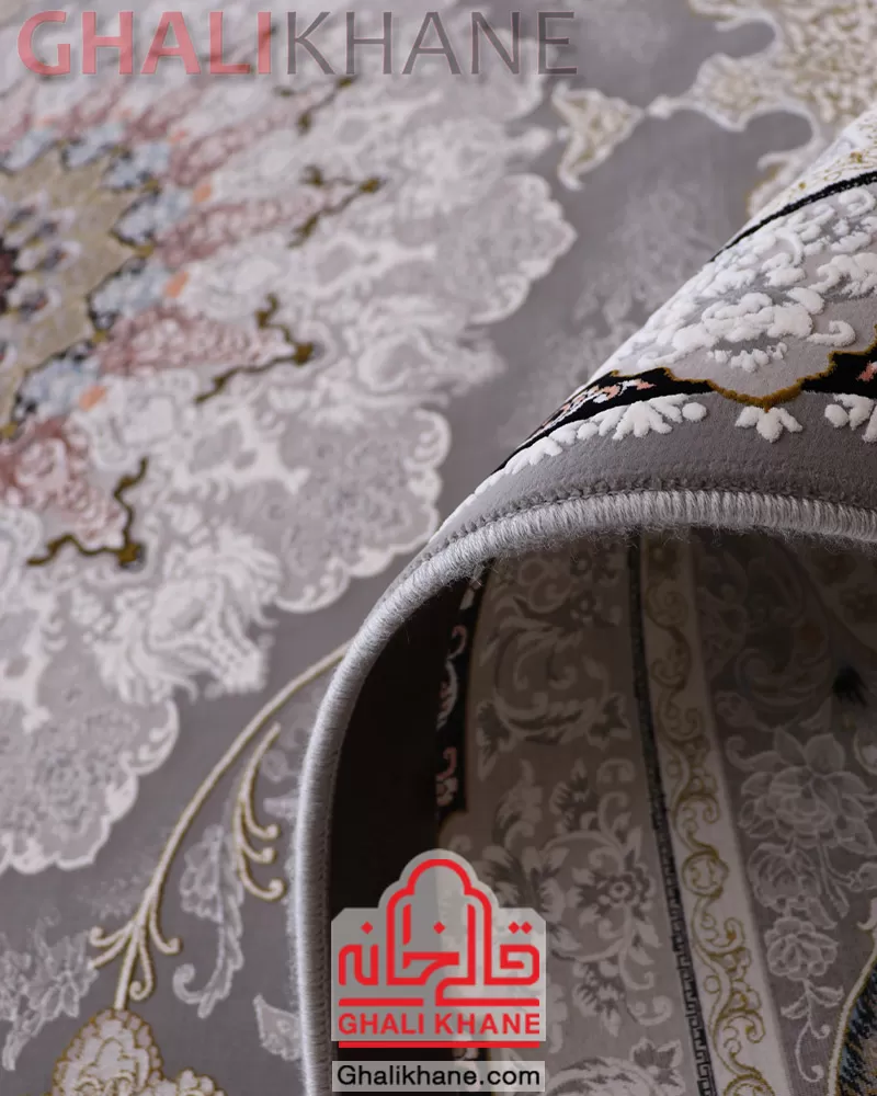 فرش نگین مشهد 1500 شانه کد 1504 طوسی