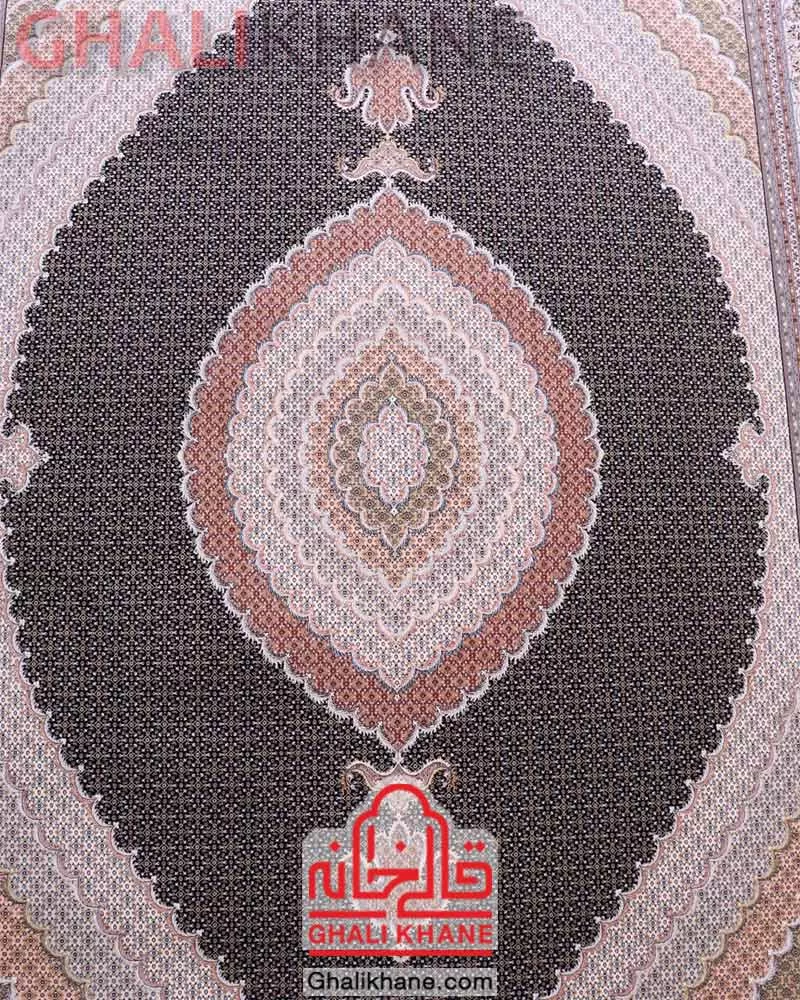 فرش مشهد طرح ریز ماهی سرمه ای