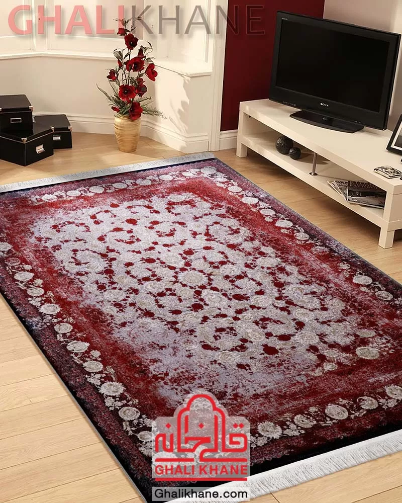 فرش مدرن مشهد طرح افشان کد 803592 سرمه ای