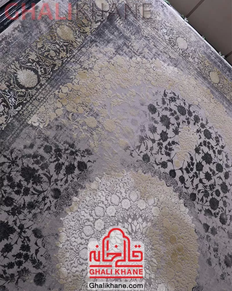 فرش مدرن مشهد کد 803603 نقره ای