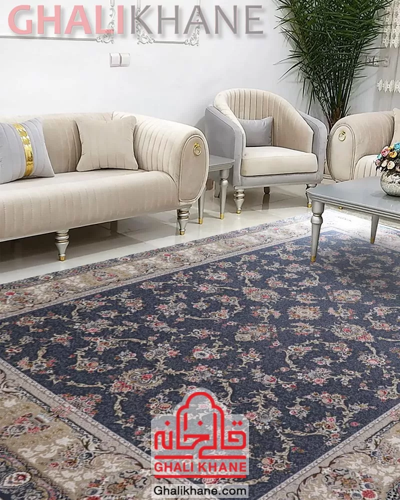 فرش مشهد 1200 شانه کد 803606 خاکستری
