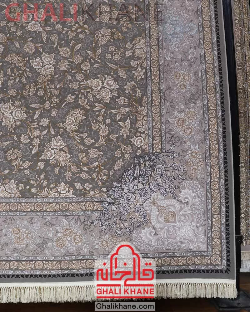 فرش مشهد 1200 شانه کد 806021 طوسی