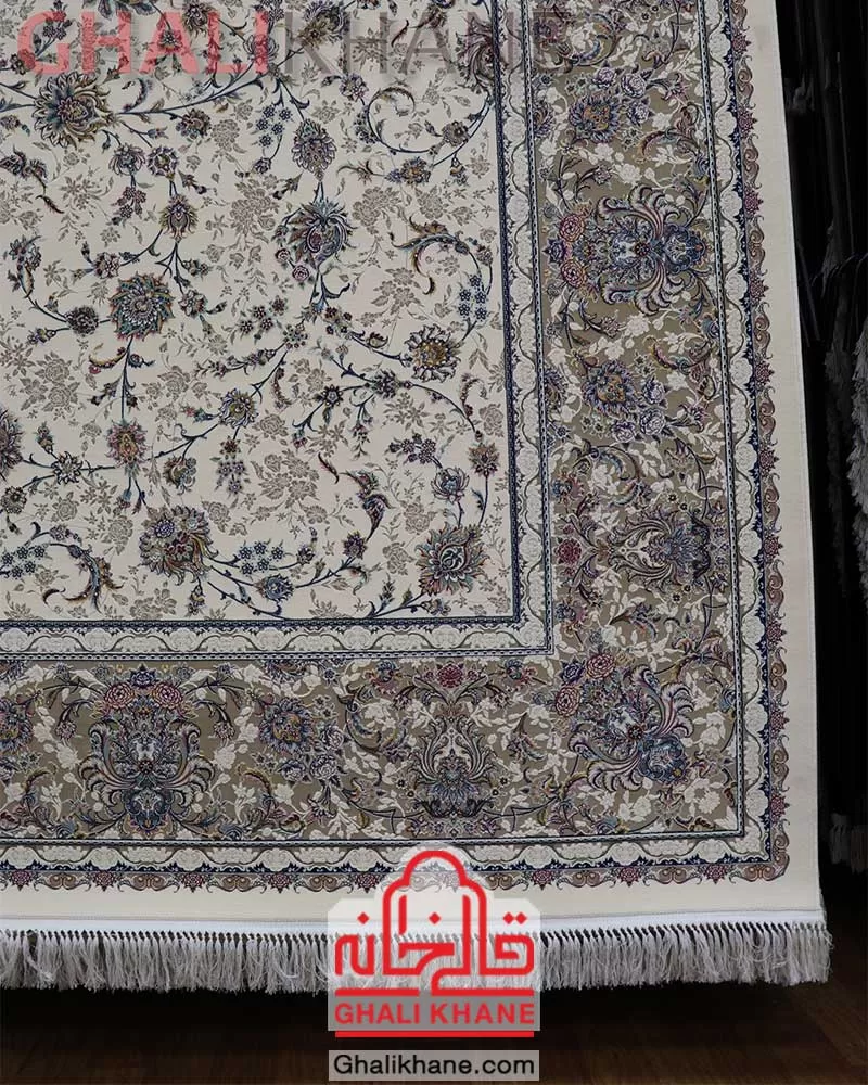 فرش مشهد 1500 شانه کد 813037 کرم
