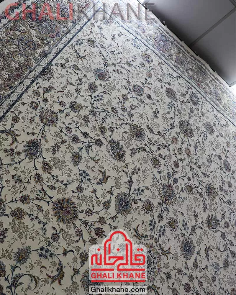 فرش مشهد 1500 شانه کد 813037 کرم