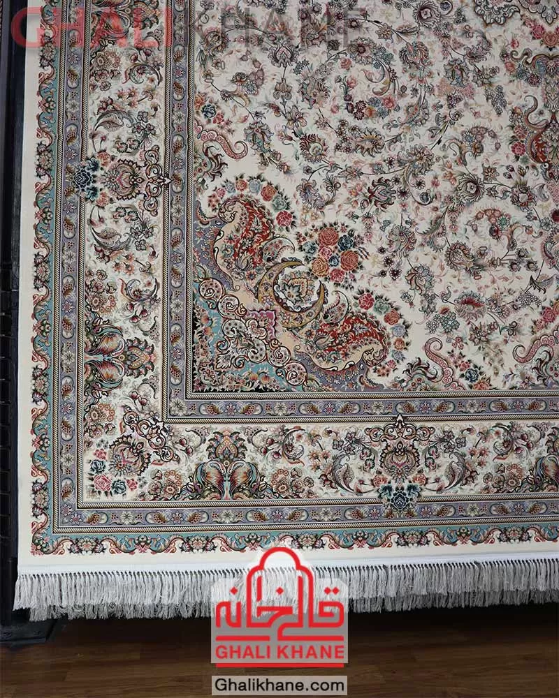 فرش مشهد 1500 شانه کد 815030 کرم