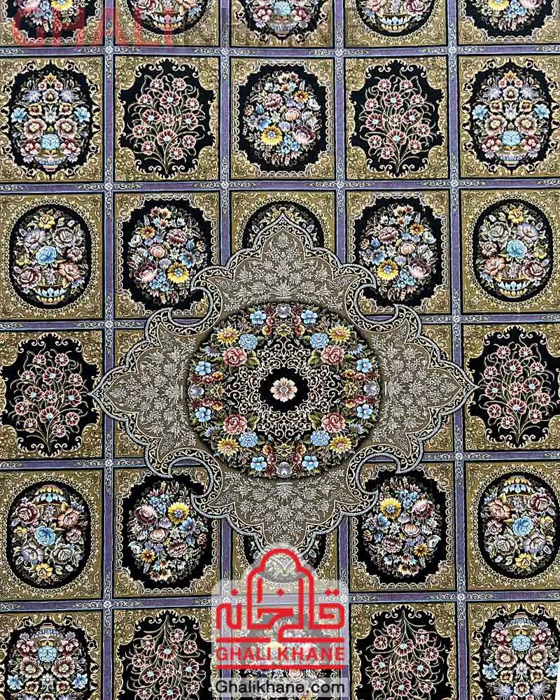 فرش مشهد کد 815050 سرمه ای