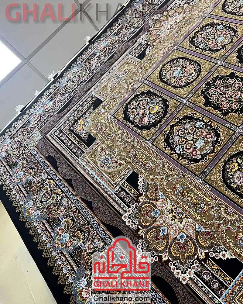 فرش مشهد کد 815050 سرمه ای