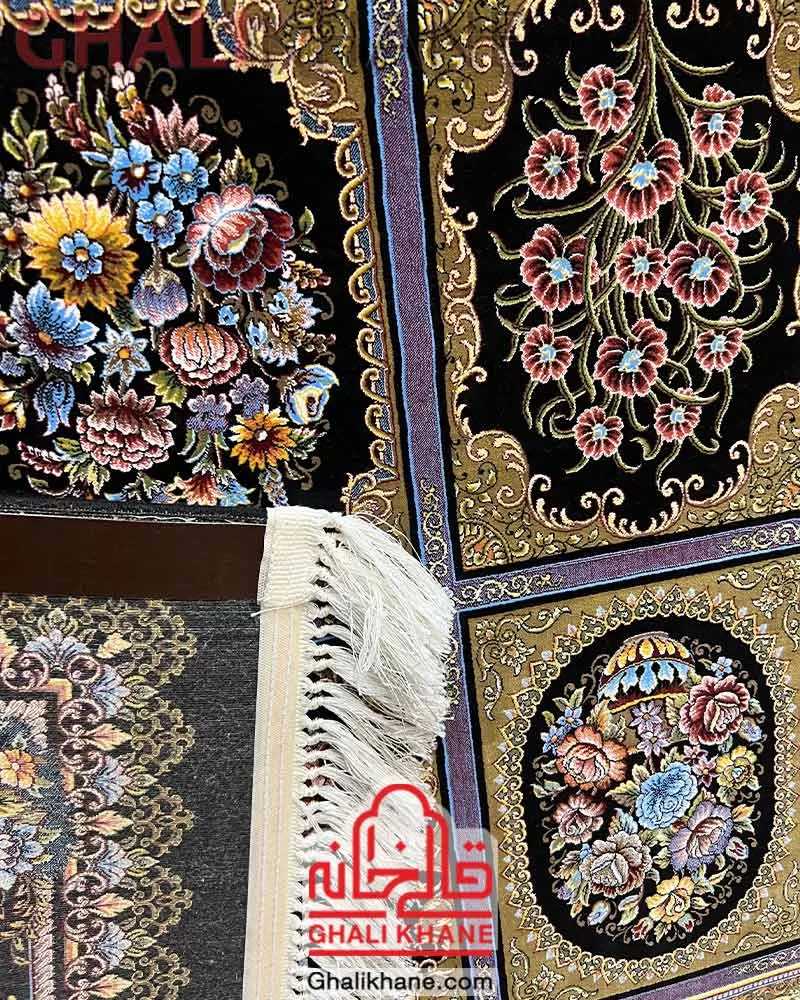 فرش مشهد کد 815050 سرمه ای