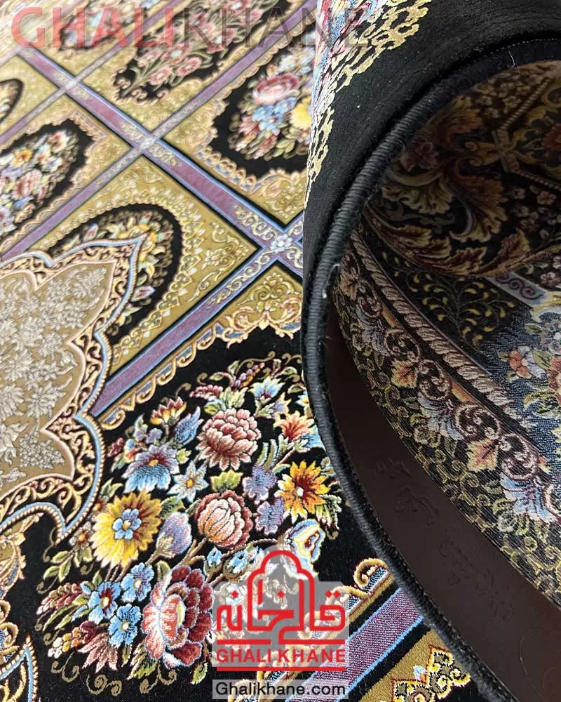 فرش مشهد کد 815050 سرمه ای