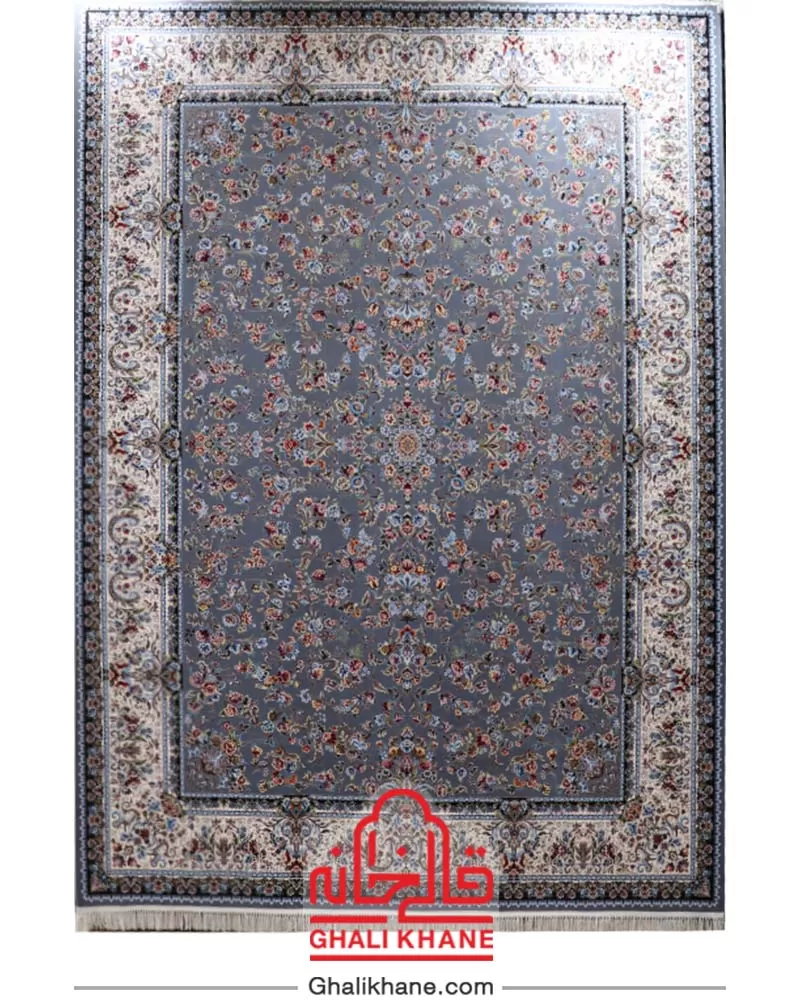 فرش مشهد 1500 شانه طرح افشان کد 815052 متالیک