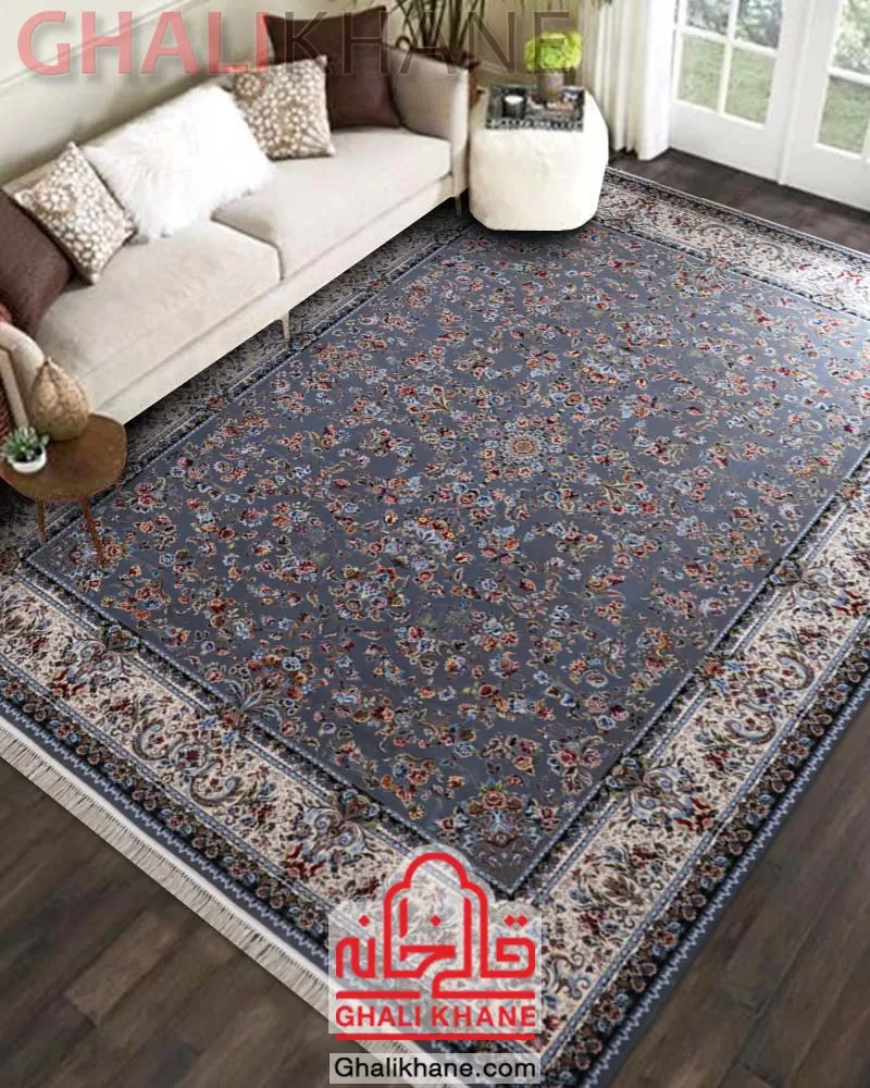 فرش مشهد طرح افشان 1500 شانه کد 815052 متالیک