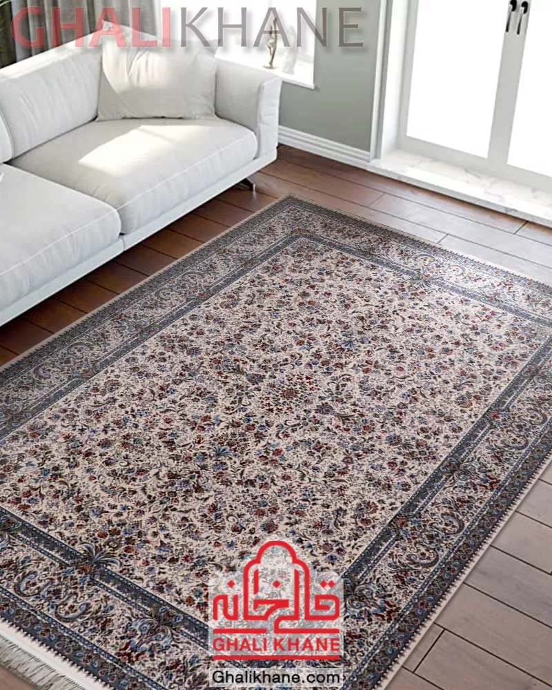 فرش مشهد طرح افشان 1500 شانه کرم کد 815052